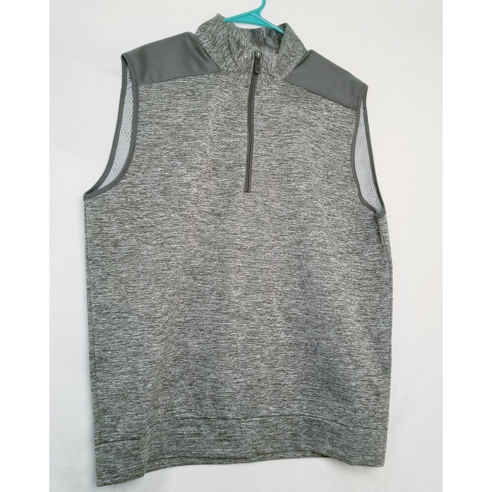 Antigua Gray Golf Performance Men’s Element Vest 1/4 Zipper Front Size XL